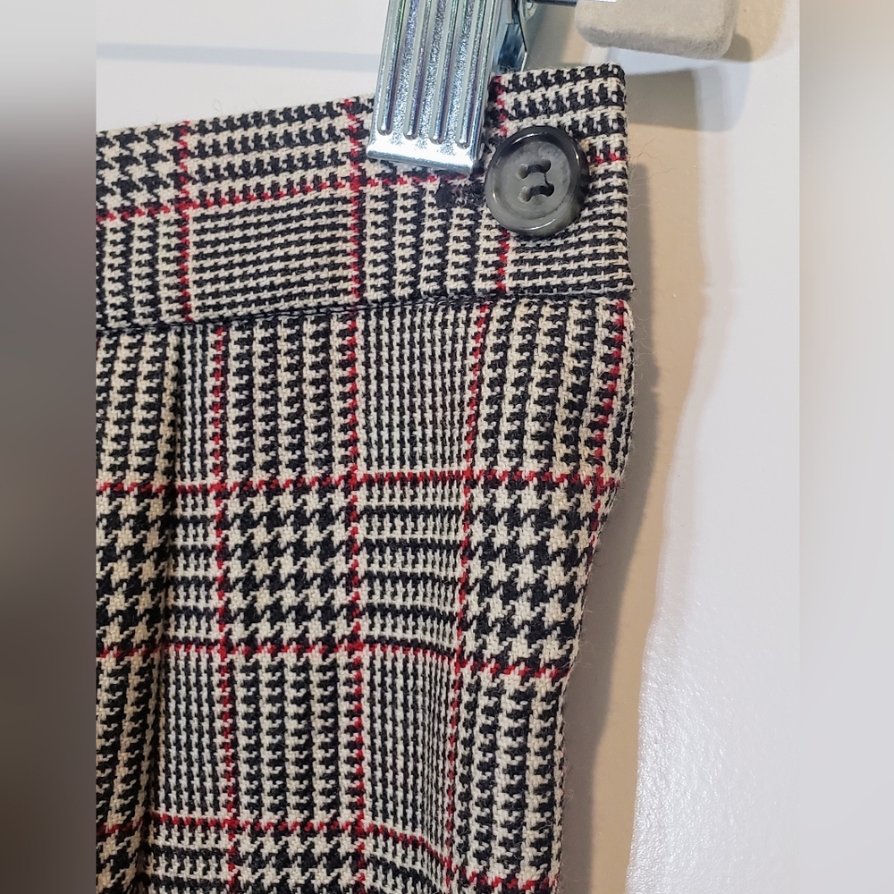 Talbots Vintage Plaid Wool Italian Fabric Trousers Pants Lined Size 12P - Picture 3 of 13